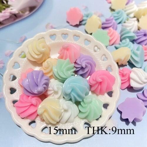 50Pcs/set Mini Mixed Cake Macarone Dessert Ice Cream Figurines Miniatures Planar Resin DIY Craft Home Decor Phone Case Accessory