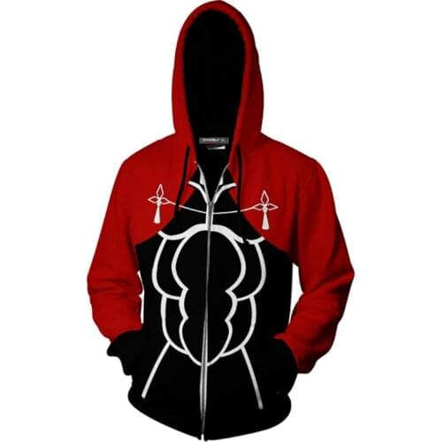 Anime Fate Stay Night Cosplay Costumes Hoodies Hooded Zipper Jacket Fashion Thin Hoodie Sportswear