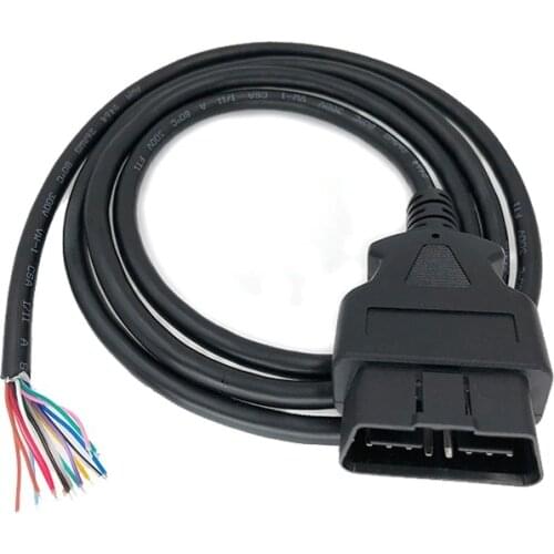 Car 16pin male connector opening line ELM327 extension cord OBD2 Cable wire line OBDII housing