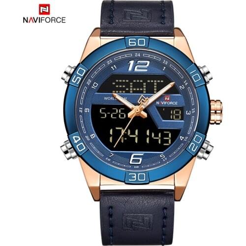 NAVIFORCE Mens Creative Sport Waterproof Watch Fashion Quartz Dual Time Display Clock Wristwatch Male watches Relogio Masculino