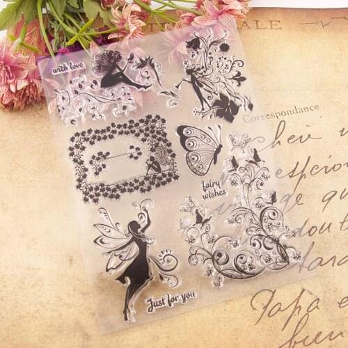 Flower Fairy Lace Clear Stamps For DIY Scrapbooking/Card Making/Album Decorative Silicone Stamp Crafts