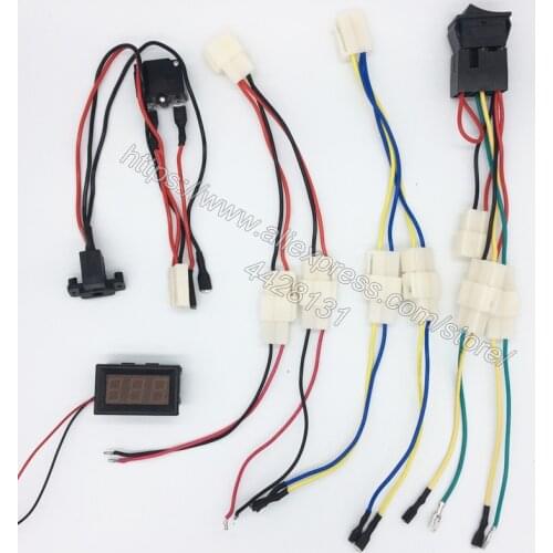 Children electric car battery charging interface with fuse,Toy car dual-drive wiring Power display High and low speed controller