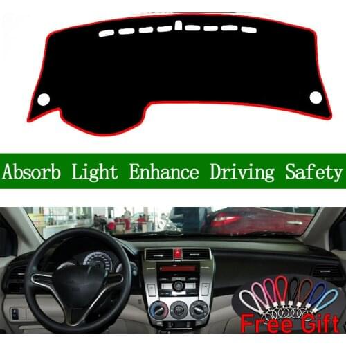 For Honda city 2008 2009 2010 2011-2014 Dashboard Cover Sun Shade Non-slip Dash Mat Pad Carpet Car Stickers Interior Accessories