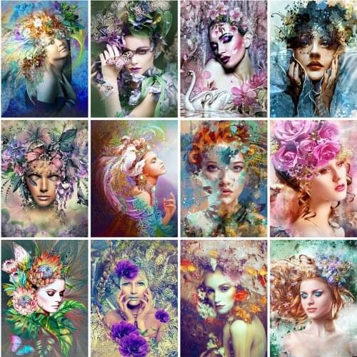 Evershine Diamond Painting Woman Cross Stitch Kits Full Square Round Diamond Embroidery Girl Handmade Gift Portrait Wall Art