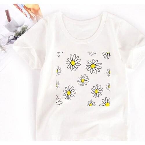 24M-9T Girls Shirts Bear Plant Printing Kids T Shirt Short Sleeve Summer Boy Tshirts Children White Clothes Cozy Fashion Kawaii