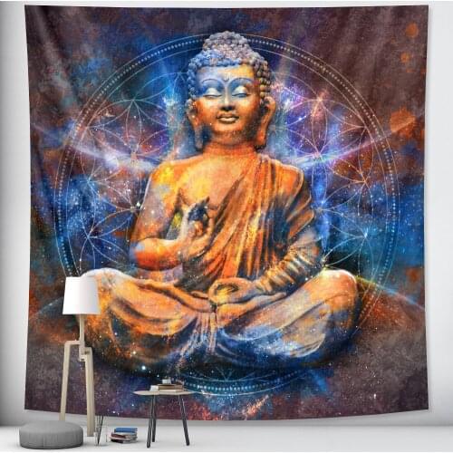 Indian Buddhas meditation psychedelic scene home art decorative tapestry Hippie Bohemian decorative Mandala sheet sofa blanket