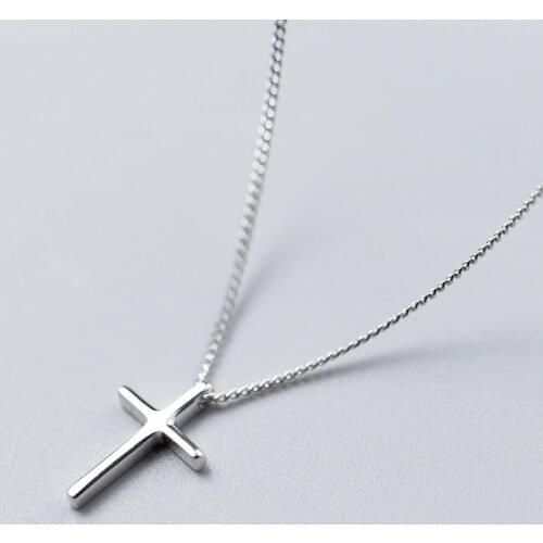 MloveAcc Classical Cross Necklaces & Pendant Real 925 Sterling Silver Necklace Jewelry Best Friend Gifts