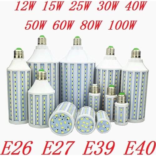 2pcs LED Bulbs Lamp E27 E26 E39 E40 5730 Corn Spot Lights 12W 15W 25W 30W 40W 50W 60W 80W 100W Lampada 110V 220V Cold Warm White
