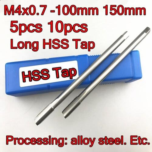M4x0.7-100mm 150mm H2 5pcs 10pcs Long HSS Machine tap Processing: alloy steel, etc Free shipping