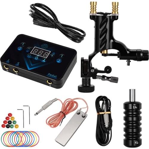 Tattoo Machine Kit Rotary Tattoo Machine Power Supply Foot Pedal Handle for Tattoo Artist Beginner Tattoo Training Set