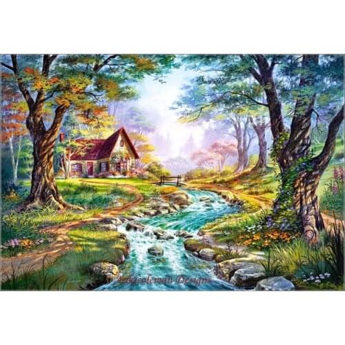 Needlework for embroidery DIY French DMC High Quality - Counted Cross Stitch Kits 14 ct Oil painting - Colors of Autumn