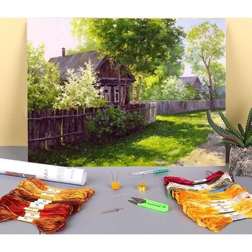 Landscape Nature Printed 11CT Cross-Stitch Complete Kit DIY Embroidery DMC Threads Painting Knitting Handiwork Promotions