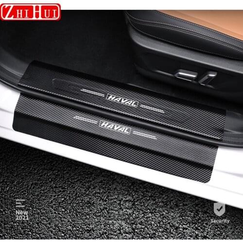 Interior Car Styling Door Welcome Threshold Cover Sticker For GWM HAVAL Jolion 2021 Leather Rear Bumper Protector Accessories