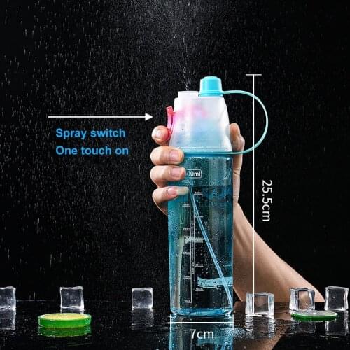 New 600ml Water Cup Solid Plastic Spray Cool Summer Sport Water Bottle Portable Climbing Outdoor Bike Shaker My Water Bottles