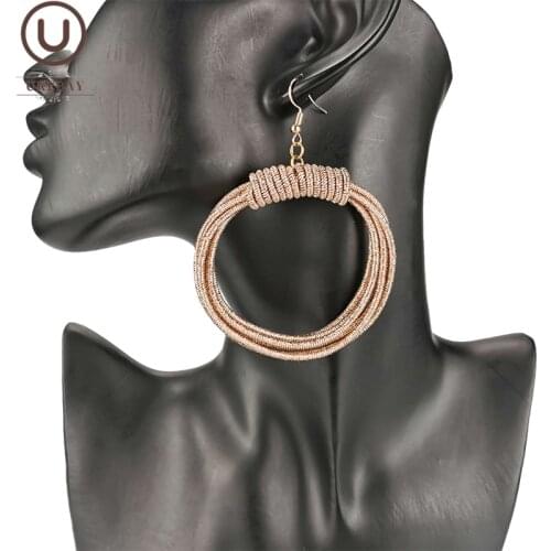 UKEBAY New Designer Luxury Drop Earrings For Women Handmade Vintage Statement Earrings Metal Jewelry Wedding Earring Gift Female