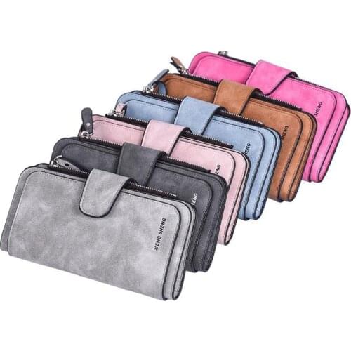 New Women Leather Wallet High Quality Design Hasp Card Holder Long Female Purse 6 Colors Ladies Clutch bag
