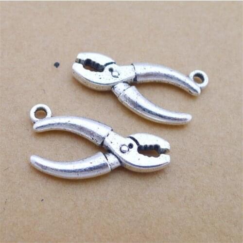 BULK 30 Zinc Alloy Pliers Vice Dads Tools Charm Pendant DIY Jewelry Making for Fathers Day Gifts 25*13mm 2.2g
