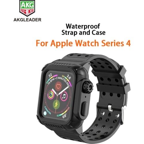 Newest For Apple Watch 4 40-44mm Life Waterproof Silicone Sport Band For Apple Watch Series 4 Strap With Protective Case
