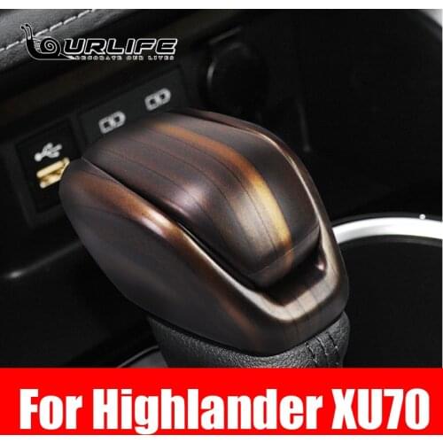 Car Gear Lever Head Cover Shift Knob Trim Chrome For Toyota highlander 2020 2021 Accessories Auto Styling carbon fiber 2022 XU70
