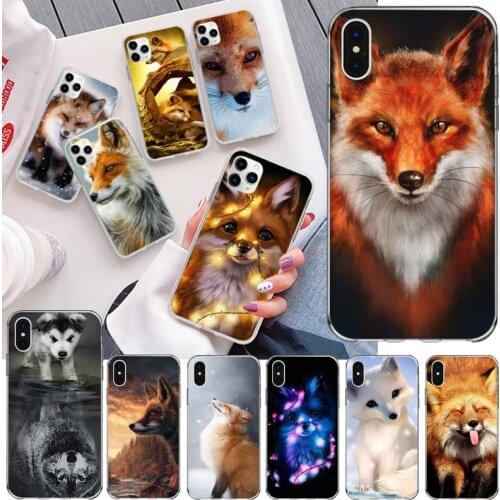 Cute Animal Fox Phone Case For iphone 12 11 Pro Max Mini XS Max 8 7 6 6S Plus X 5S SE 2020 XR Silicone Soft Cover