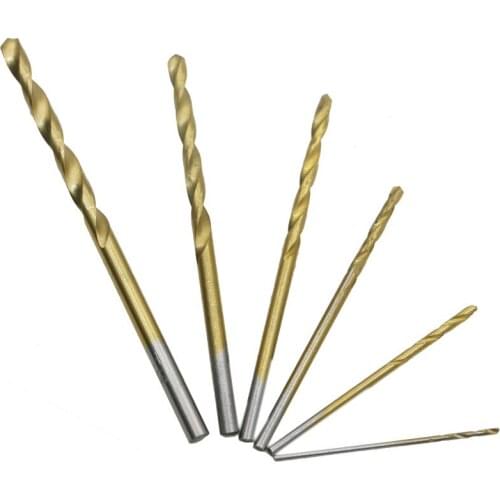 60 pcs HSS plated titanium twist drill shank bit drills 1 / 1.5 / 2 / 2.5 / 3 / 3.5 mm 10 branches