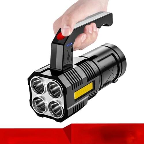 LED Portable Flashlight Quad-Core Power Light Charging Shot Lamp Probe Long Endurance for Camping and Tourism Outdoor Lanterns