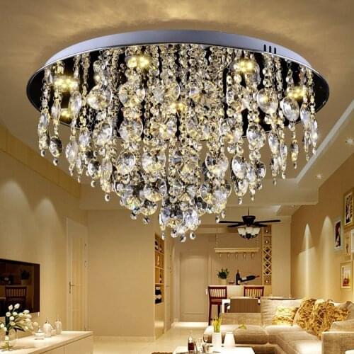 LED Noble Luxury Crystal Living Room Ceiling Light Modern Parlor Ceiling Lamp Dining Room Bedroom Hotel Ceiling fixtures
