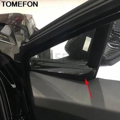 TOMEFON For Toyota C-HR CHR 2016 2017 2018 Door Side A Pillar Post Garnish Frame Moulding Cover Trim Interior Accessories ABS