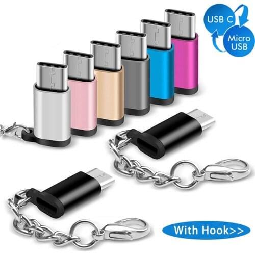 Portable Keychain Cable USB Type C Adapter OTG Micro USB Female for Type C Male Converter Adapter USB-C for Huawei Xiao Mi