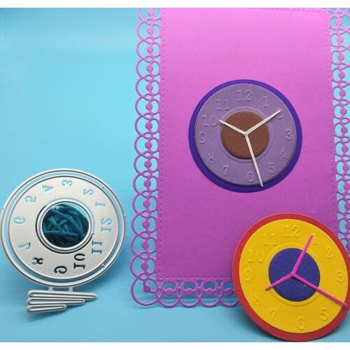 Time, round clock metal cutting knife mold, scrapbook, paper gift card, DIY decorative molding template