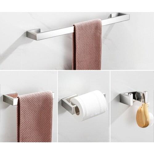 Mirror Polished Stainless Steel Bathroom Accessories Towel Bar Towel Ring Paper Holder Robe Hook