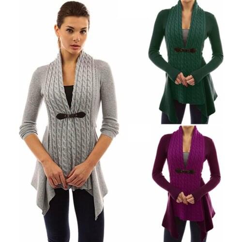 Women Autumn Winter Long Sleeve Knitted Sweater Oversized Asymmetric Long Cardigan Coat Top Ladies Streetwear Sweater Plus Size