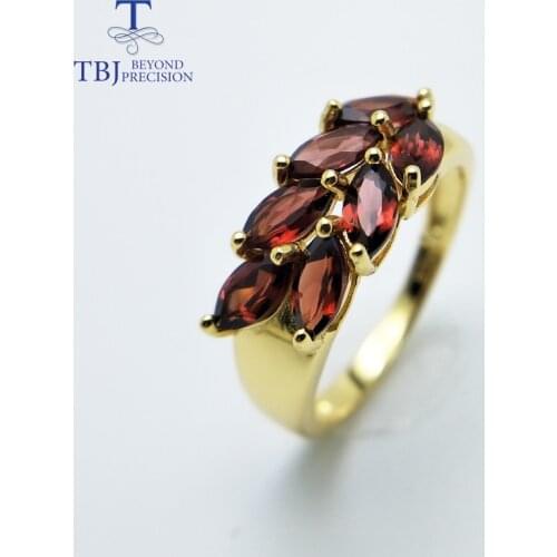 TBJ,new style natural gemstone garnet 925 sterling silver rings fashion fine jewelry for girl & women birthday nice gift