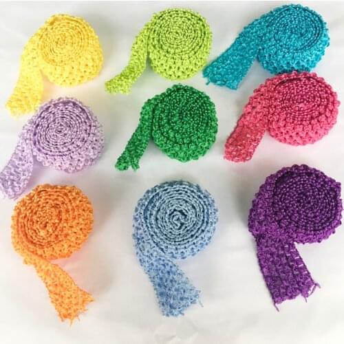 1.5" Crochet Headband Trim Band Rolls by Metre DIY Tutu Tulle Skirt Waistband Birthday Party Event Supplies