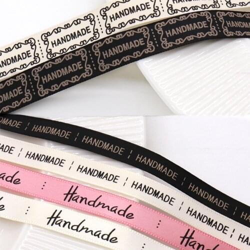 1pcs Cotton Handmade printed Ribbon Grosgrain Ribbon For DIY Sewing Gift Wrapping Label Tapes Birthday Wedding Party Decor