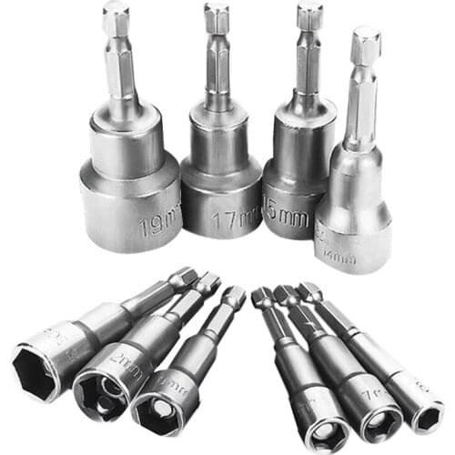 10-Piece Set of 6-19mm Inner Hexagon Socket 1/4 Drill Bit Adapter Electric Nut Drive embly Combined Socket