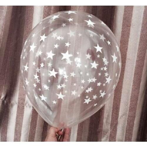 10pcs/lot 12inch Clear Stars Romatic Pearl Latex Balloons Helium Transparent For Birthday Wedding Party Decor Globos Party