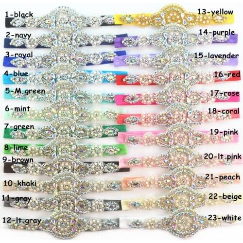 10 pcs / lot , girl Elastic headband Handmade Rhinestones Decoration Rhinestones hair accessories