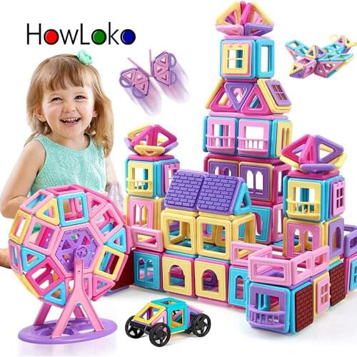 135Pcs Big Size Construction set for girls Magnetic Blocks Model Building Toy Educational Toys For Children