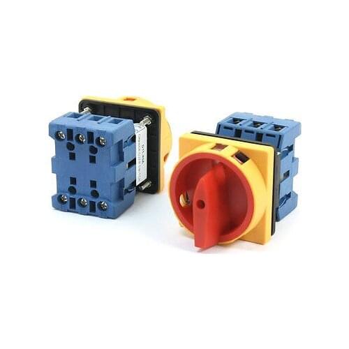 2Pcs 660V 40A 3-Pole 2-Position Square Panel Rotary Cam Changeover Switch