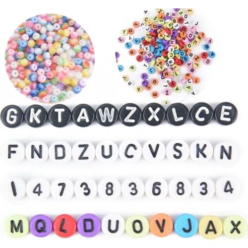 200pcs Acrylic Bead Ball Alphabet Number Beads Letters DIY Letter Beads For Bracelet Clip Accessories For Jewelry Findings