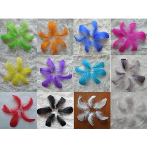 200PCS/lot!Multicolor Goose Coquille Feathers,Soft Goose Feathers for Wedding,8-12cm,wholesale,cheap feathers,12colours