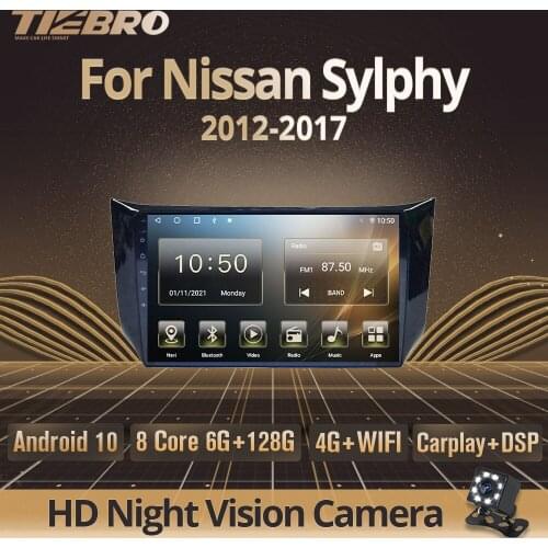 Tiebro 2DIN Android10 Car Radio For Nissan Sylphy 2012-2017 Stereo Receiver GPS Navigation Som Automotivo Car Multimedia Player