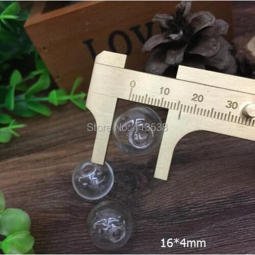 Freeshipping! 100pcs 16*4mm Glass Cover Glass Bulb Ball clear DIY Glass Vial Bottle (16mm ball 4mm bottle neck) round glass orbs