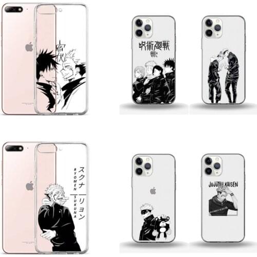 Anime Cartoon Jujutsu Kaisen horror Phone Case Transparent for iPhone Samsung A S 11 12 6 7 8 9 10 20 Pro X XS Max XR Plus lite