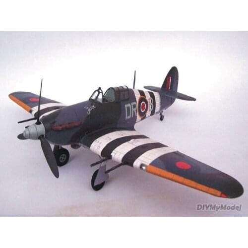 DIYMyModeI UK hurricane mk.iic fighter DIY Handcraft Paper Model KIT Handmade Toy Puzzles Gift Movie props