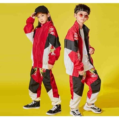 Jazz Children Clothes for Girls Clothing Hip Hop Dance Costumes Kids Chinese Style Dragon Street Dance Costumes XS1470