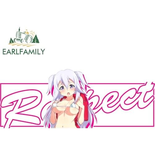 EARLFAMILY 13cm x 5cm for Anime Sexy Slap Car Stickers Vinyl Decal Refrigerator Waterproof Sunscreen Car Styling Camper Decor