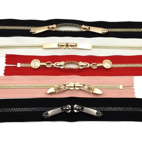 2pcs #5 metal zipper for diy sewing short zipper double sliders for handbag backpack two way reversible zip 30cm 40cm 50cm 60cm