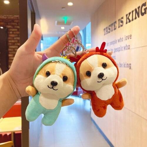 Kawaii Shiba Inu Cute Pendant For Backpack Kawaii Accessories Plush Keychain Key Ring Stuffed Toys Stuffed Animals Plush Toys